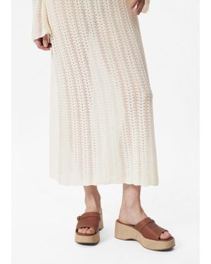 & Other Stories Suede Platform Mules - Natural