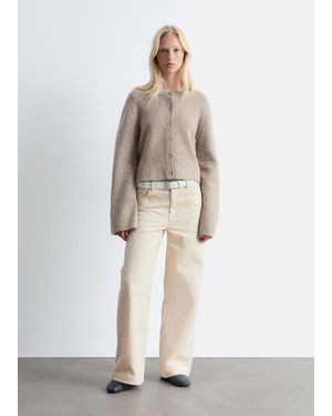 & Other Stories Cropped Boxy Cardigan - Natural