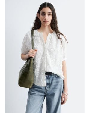 & Other Stories Oversized Puff-Sleeve Blouse - White