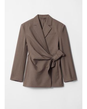 & Other Stories Blazer Croisé En Laine - Marron