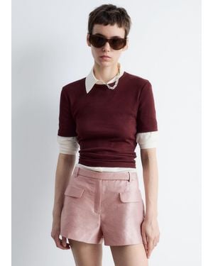 & Other Stories Short Court En Satin - Rouge
