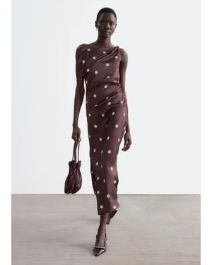& Other Stories Asymmetric Satin Dress - Brown