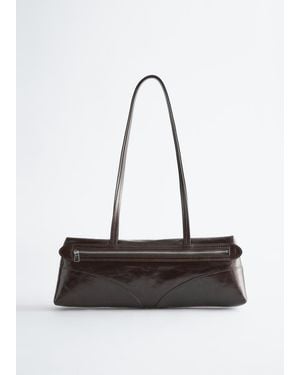 & Other Stories Slim Leather Shoulder Bag - White