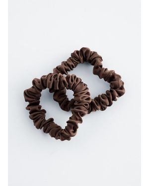 & Other Stories Duo Silk Scrunchie Set - Brown