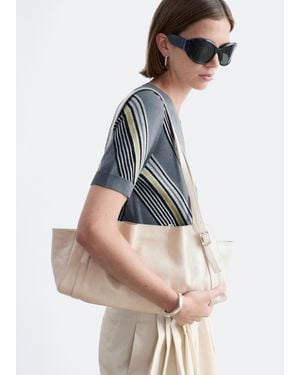 & Other Stories Low-Profile Leather Shoulder Bag - Blue
