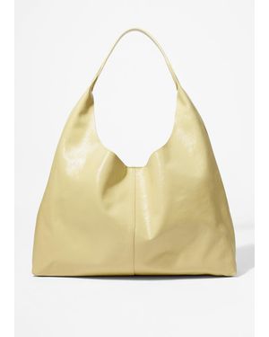& Other Stories Large Patent-Leather Tote Bag - Natural