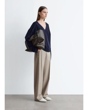 & Other Stories Wool Press-Crease Trousers - Natural