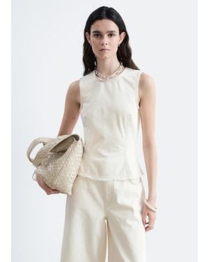 & Other Stories Raw-Edge Sleeveless Top - White