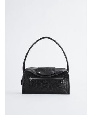 & Other Stories Curved Leather Bag - Black