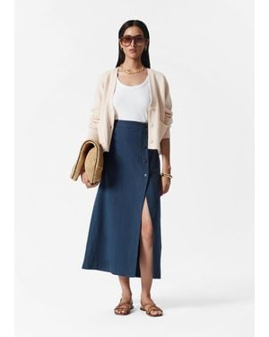 & Other Stories A-Line Midi Skirt - Blue