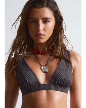 & Other Stories Triangle Bikini Top - Brown