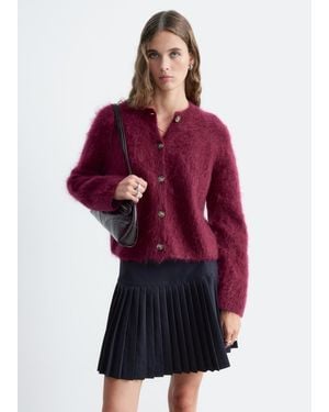 & Other Stories Mohair Blend Cardigan - Red