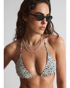 & Other Stories Triangle Bikini Top - Brown