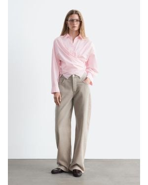& Other Stories Tie-Waist Cotton Shirt - Pink