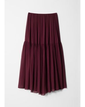 & Other Stories Chiffon Tiered Maxi Skirt - Purple