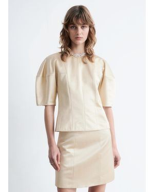 & Other Stories Satin Mini Skirt - Natural