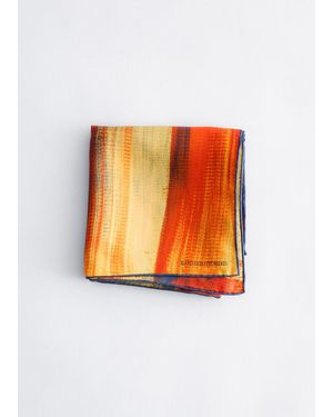 & Other Stories Brush Stroke Silk Scarf - Orange