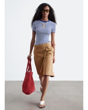& Other Stories Belted Bermuda Shorts - Natural
