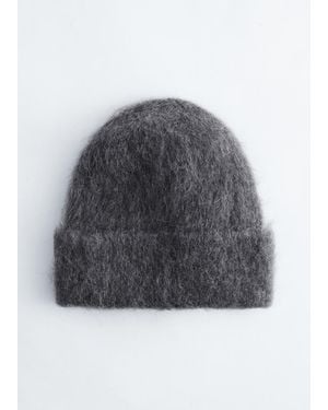 & Other Stories Mohair-Blend Brushed Beanie - Grey