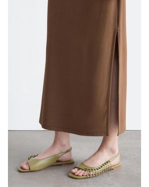 & Other Stories Leather Slingback Sandals - Green