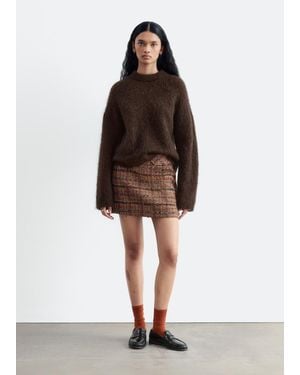 & Other Stories Tweed Mini Skirt - Brown