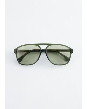 & Other Stories Oversized Aviator Sunglasses - Green