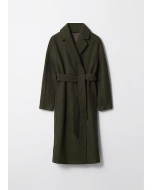 & Other Stories Voluminous Belted Wool Coat - Green