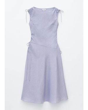 & Other Stories Flared Linen Midi Dress - Purple