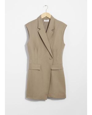 & Other Stories Structured Blazer Mini Dress - Natural