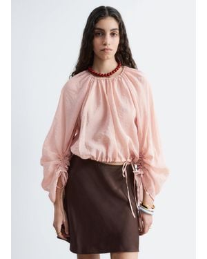 & Other Stories Voluminous Tie-Detail Blouse - Pink
