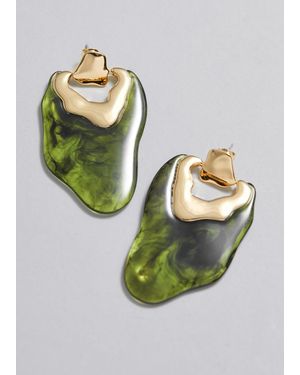 & Other Stories Radiant Resin Pendant Earrings - Green