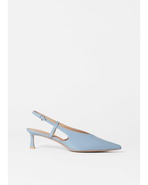 & Other Stories Classic Leather Slingback Court Shoes - Blue
