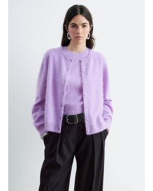 & Other Stories Brushed Cashmere Cardigan - Purple