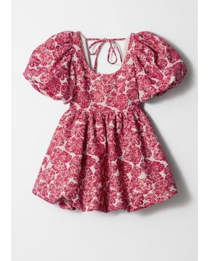 & Other Stories Balloon-Sleeve Mini Dress - Red