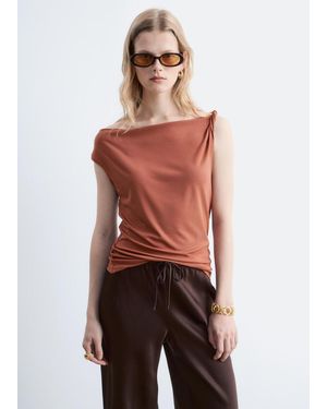 & Other Stories Twist-Shoulder Jersey Top - Red