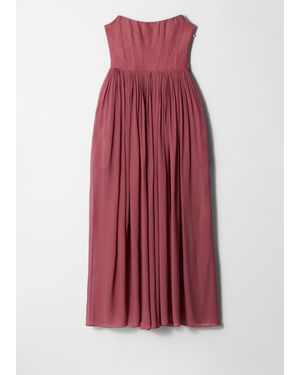 & Other Stories Sheer Corset Maxi Dress - Red