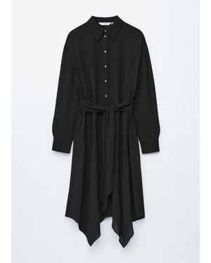 & Other Stories Tie-Detail Midi Shirt Dress - Black