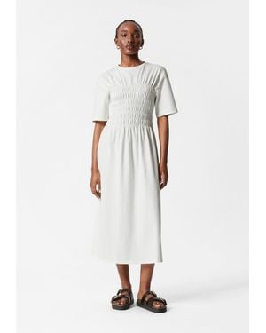 & Other Stories Smocked Midi Dress - White