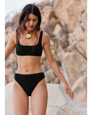 & Other Stories Textured High-Waist Bikini Briefs - Brown