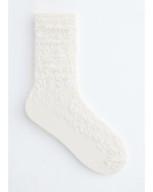& Other Stories Jacquard Knit Socks - White