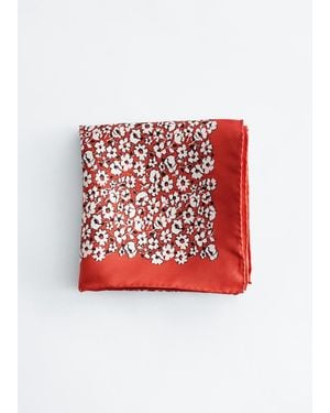 & Other Stories Floral Print Silk Scarf - Red