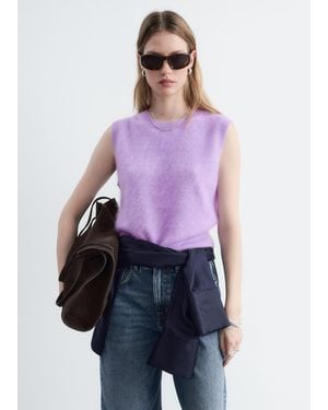 & Other Stories Brushed Cashmere Vest - Purple