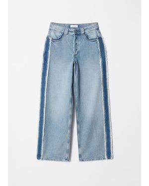 & Other Stories Jeans Mit Weitem Bein Und Fransen - Blau