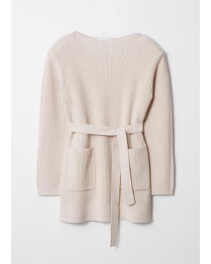 & Other Stories Belted Wool Mini Dress - Natural