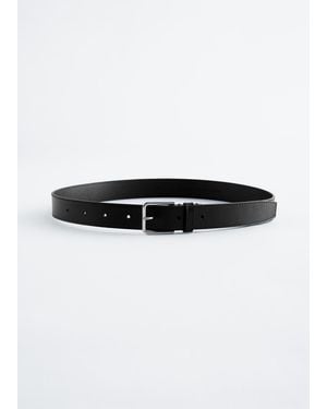 & Other Stories Classic Leather Belt - Black