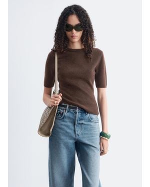 & Other Stories Short-Sleeve Cashmere Top - Blue