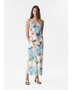 & Other Stories Satin Slip Midi Dress - White