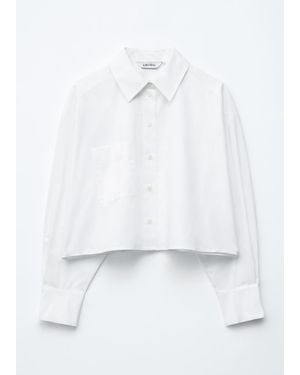 & Other Stories Cropped Oversized Cotton Shirt - White