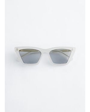 & Other Stories Angular Cat Eye Sunglasses - White