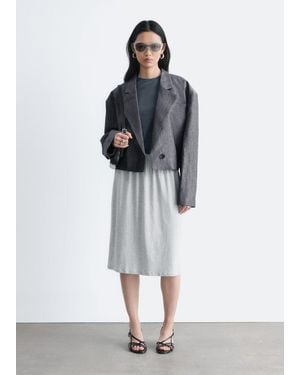 & Other Stories Cotton Jersey Midi Skirt - Grey